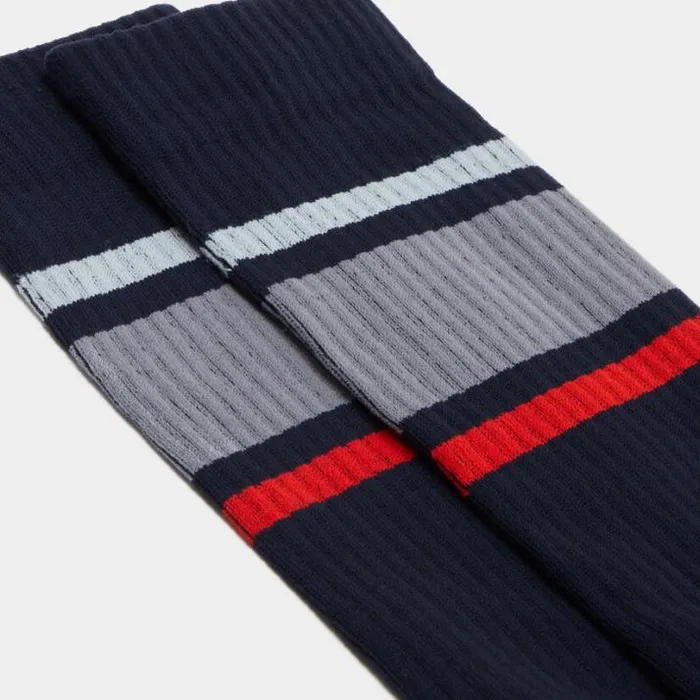 Socks Men GFORE STRIPED RIBBED COMPRESSION CREW SOCK Twilight