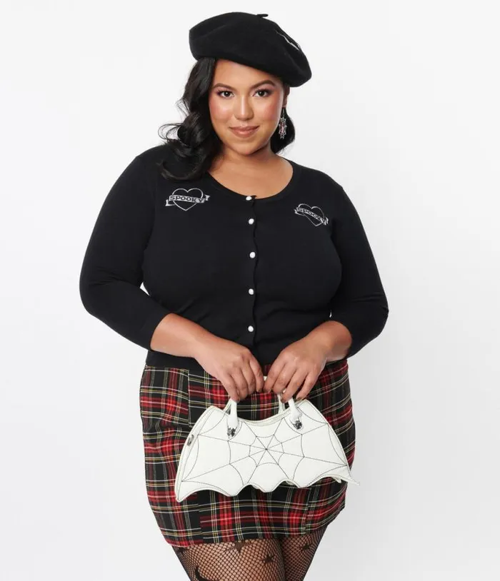 Sourpuss Black Spooky Heart Cropped Cardigan ClothingHalloweenPlus Unique Vintage Jackets Sourpuss Black Spooky Heart Cropped Cardigan ClothingHalloweenPlus Unique Vintage Jackets