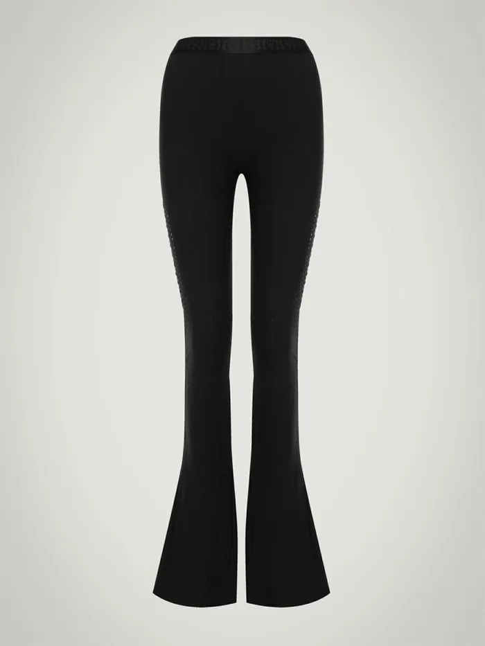 Sporty Lacing Net Leggings Black Women Wolford Leggings