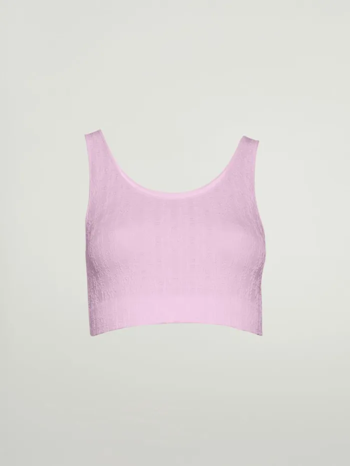 Succession Logo Chain Crop Top Prisma Pinkoff White Women Wolford Tops
