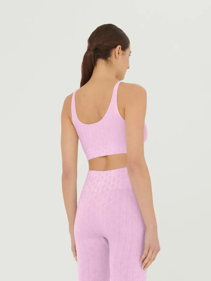 Succession Logo Chain Crop Top Prisma Pinkoff White Women Wolford Tops