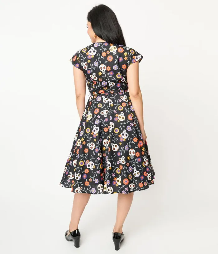 Sugar Skulls Hedda Swing Dress Dresses Unique Vintage Pocket Dresses