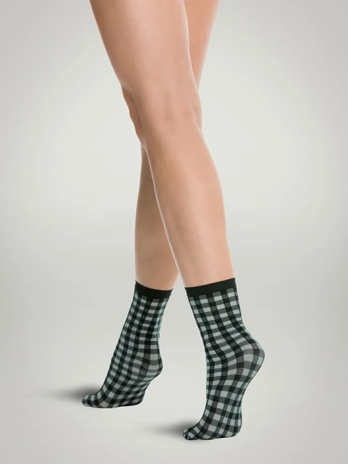 Summer Check Socks Ocean Skyblack Women Wolford Socks