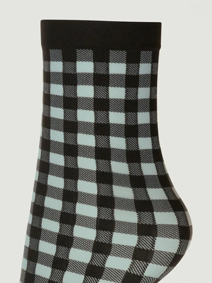 Summer Check Socks Ocean Skyblack Women Wolford Socks