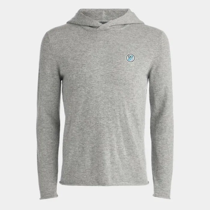 Sweaters Men GFORE CASHMERE BLEND HOODED PULLOVER SWEATER Light Heather Grey