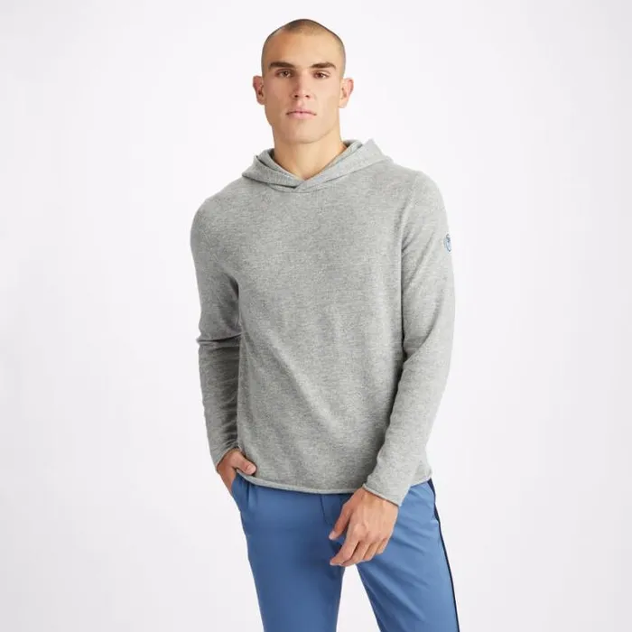Sweaters Men GFORE CASHMERE BLEND HOODED PULLOVER SWEATER Light Heather Grey