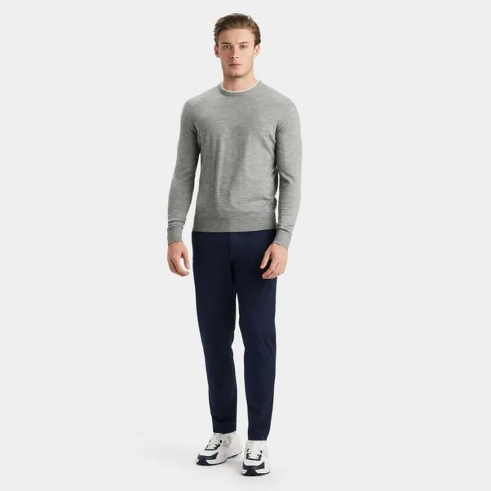 Sweaters Men GFORE CONTRAST MERINO WOOL BLEND CREWNECK SWEATER Heather Grey