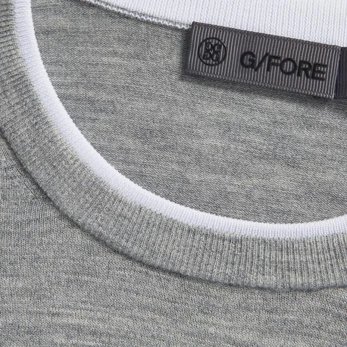 Sweaters Men GFORE CONTRAST MERINO WOOL BLEND CREWNECK SWEATER Heather Grey