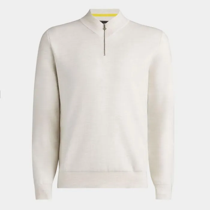 Sweaters Men GFORE CONTRAST V NECK MERINO WOOL QUARTER ZIP SWEATER Stone Heather Sweaters Men GFORE CONTRAST V NECK MERINO WOOL QUARTER ZIP SWEATER Stone Heather