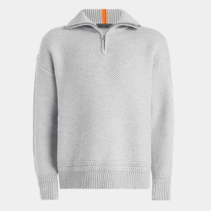 Sweaters Men GFORE RIBBED FUNNEL NECK MERINO WOOL QUARTER ZIP SWEATER Light Heather Grey Sweaters Men GFORE RIBBED FUNNEL NECK MERINO WOOL QUARTER ZIP SWEATER Light Heather Grey
