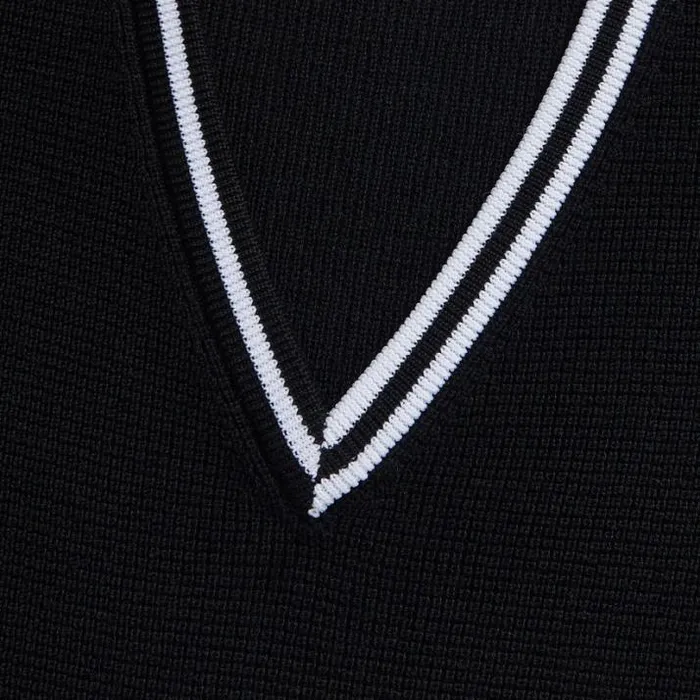 Sweaters Men GFORE V NECK WAFFLE KNIT MERINO WOOL SWEATER Onyx