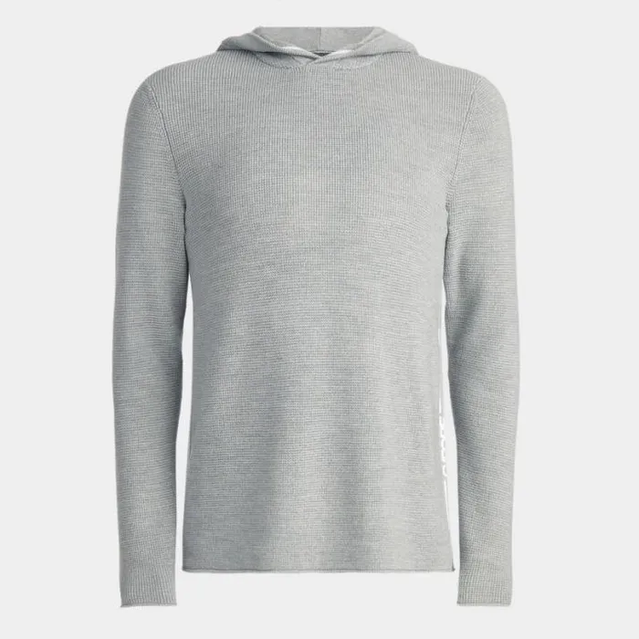 Sweaters Men GFORE WAFFLE STITCH MERINO WOOL HOODED SWEATER Light Heather Grey Sweaters Men GFORE WAFFLE STITCH MERINO WOOL HOODED SWEATER Light Heather Grey