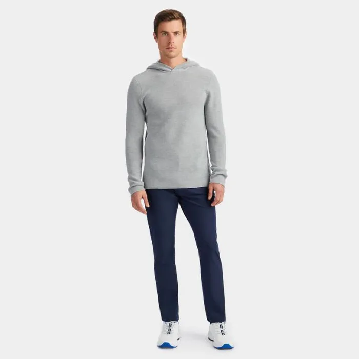 Sweaters Men GFORE WAFFLE STITCH MERINO WOOL HOODED SWEATER Light Heather Grey