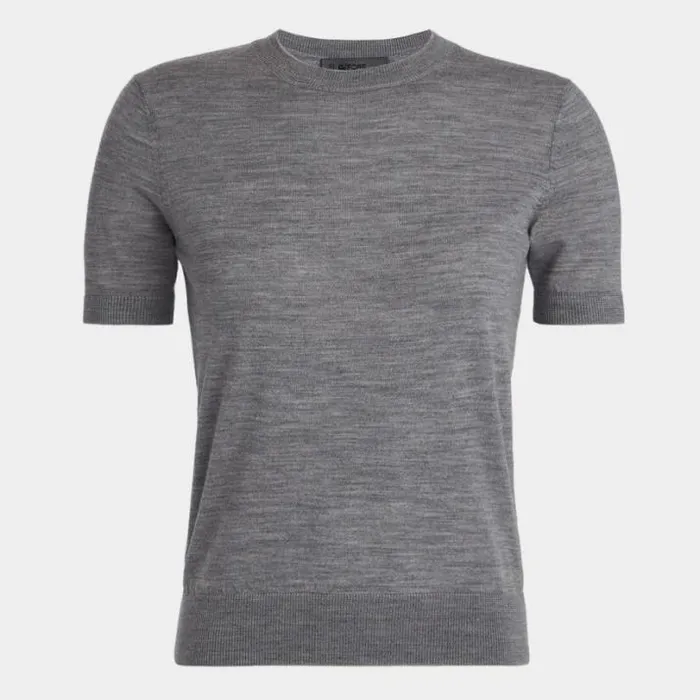 Sweaters Women GFORE MERINO WOOL EASY CARE SHORT SLEEVE OPS SWEATER Heather Grey Sweaters Women GFORE MERINO WOOL EASY CARE SHORT SLEEVE OPS SWEATER Heather Grey