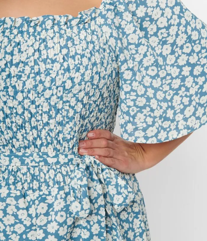 Teal Floral Palazzo Jumpsuit ClothingPlus Unique Vintage Rompers and Jumpsuits