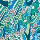 Teal Psychedelic Floral Scallop Trim Shorts ClothingPlus Unique Vintage Shorts