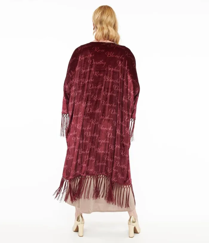 The Golden Girls X Burgundy Velvet Blanche Kimono ClothingPlus Unique Vintage Jackets
