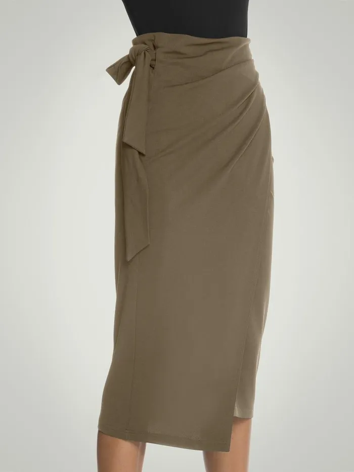 The OrigamiDrape Wrap Skirt Mocha Women Wolford Dresses and Skirts