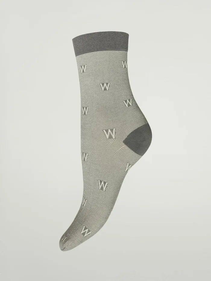 The W Cotton Socks Soft Pewter Off White Women Wolford Socks