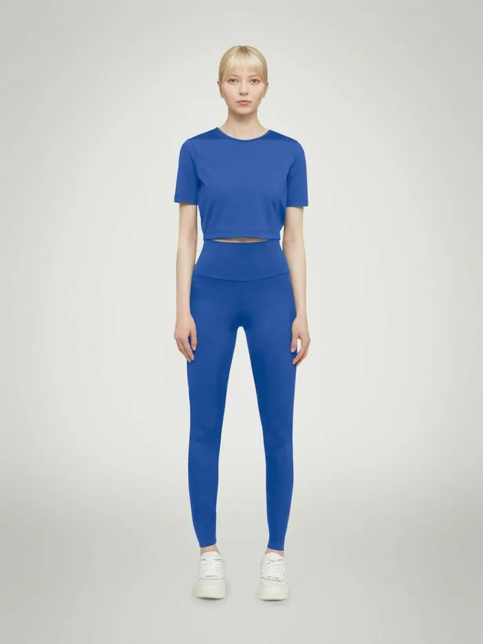 The Workout Top Short Sleeves Dazzling Blue Women Wolford Tops