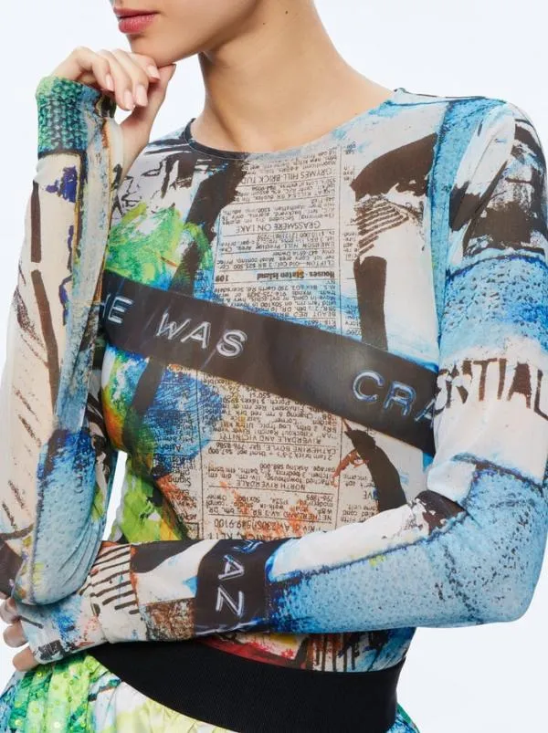 Tops Women Alice Olivia AO X BASQUIAT DELAINA TOP Confidential