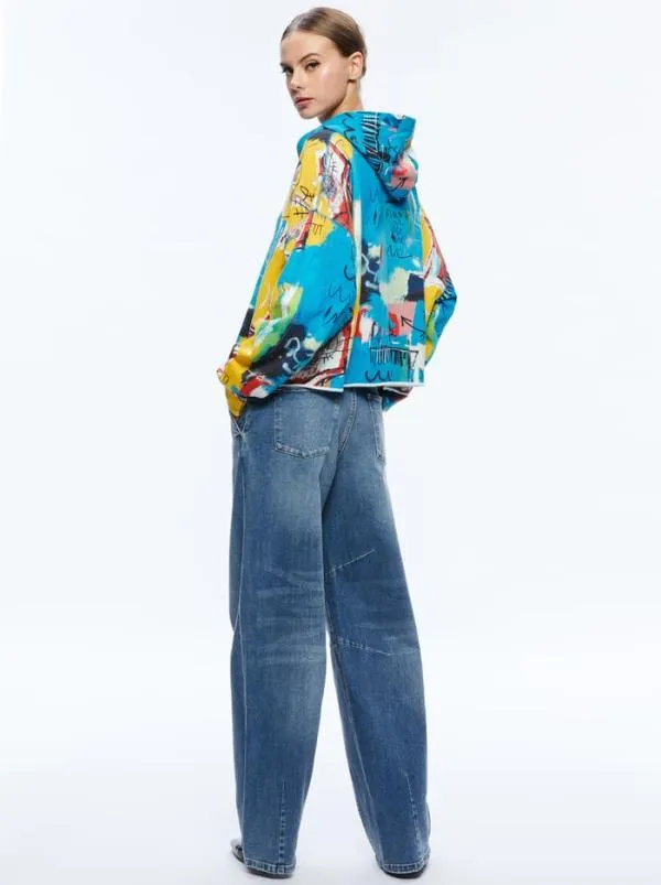 Tops Women Alice Olivia AO X BASQUIAT SUNNY CROPPED HOODIE Untitled