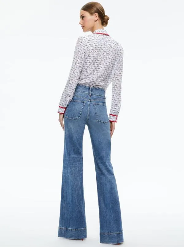 Tops Women Alice Olivia AO X LELE PONS LOVE WILLA BLOUSE Faith