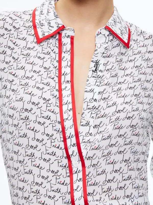 Tops Women Alice Olivia AO X LELE PONS LOVE WILLA BLOUSE Faith