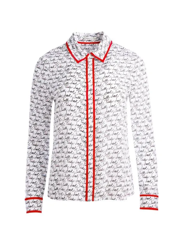Tops Women Alice Olivia AO X LELE PONS LOVE WILLA BLOUSE Faith