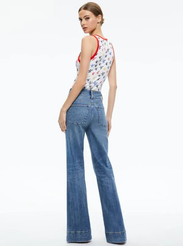 Tops Women Alice Olivia AO X LELE PONS STARS ALLEN TANK Cosmic Light