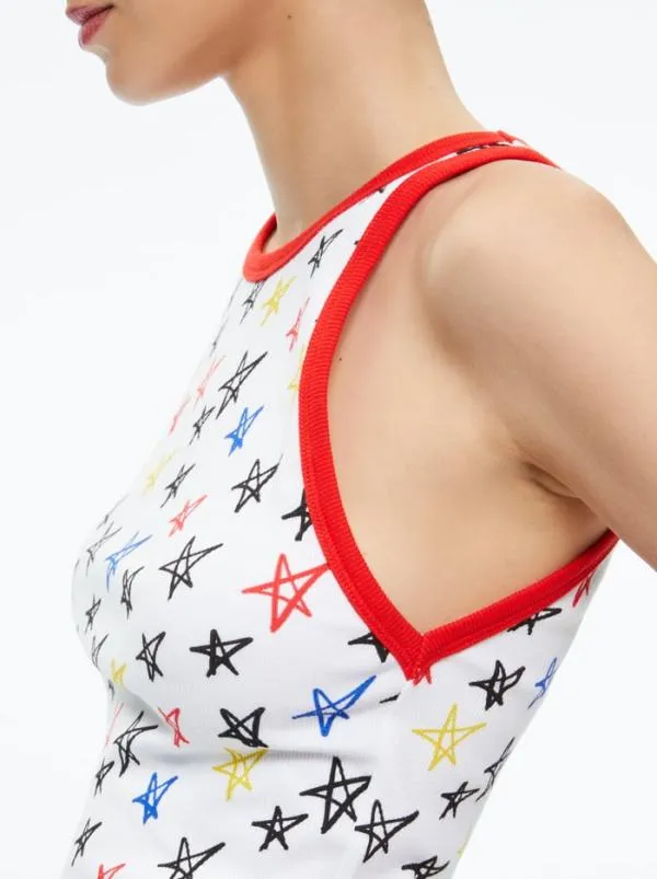 Tops Women Alice Olivia AO X LELE PONS STARS ALLEN TANK Cosmic Light