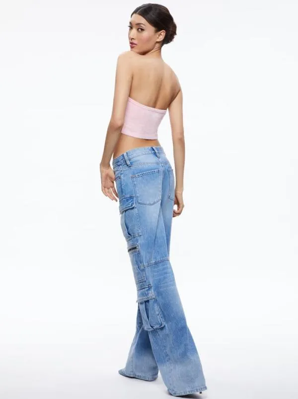 Tops Women Alice Olivia ALISON TUBE TOP SWEATER Petal
