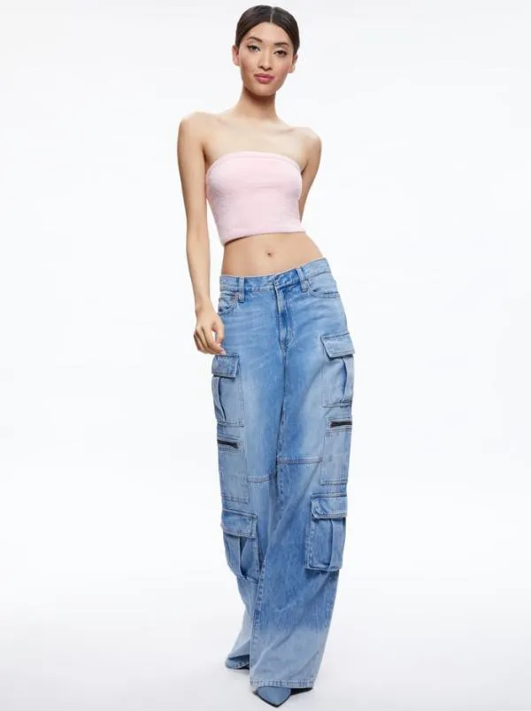 Tops Women Alice Olivia ALISON TUBE TOP SWEATER Petal