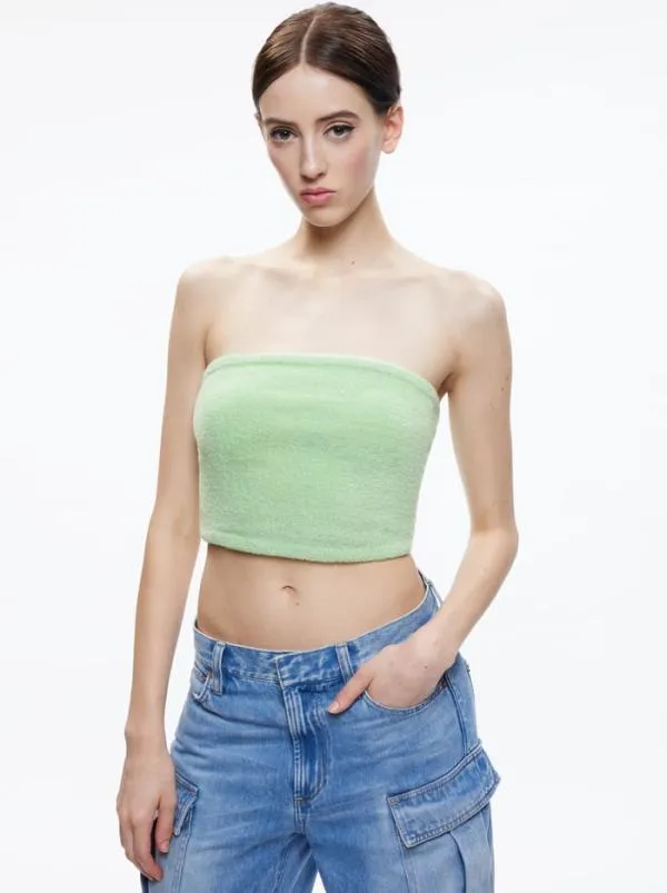 Tops Women Alice Olivia ALISON TUBE TOP SWEATER Pistachio