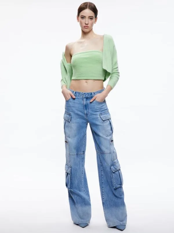 Tops Women Alice Olivia ALISON TUBE TOP SWEATER Pistachio