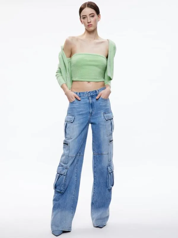 Tops Women Alice Olivia ALISON TUBE TOP SWEATER Pistachio