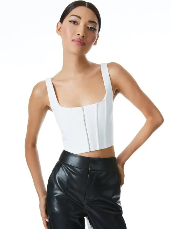 Tops Women Alice Olivia BRESLIN BONED CORSET TOP Off White