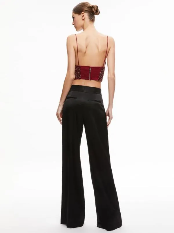 Tops Women Alice Olivia CARLI CRYSTAL EMBELLISHED BRA TOP Bordeaux