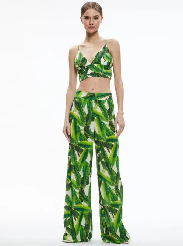 Tops Women Alice Olivia CARLI TIE BACK BRA TOP Sun Palm Off White
