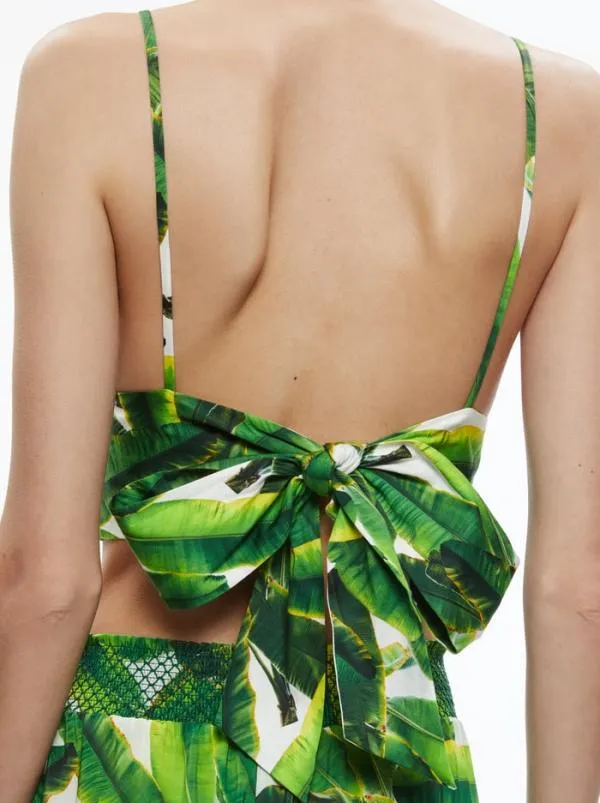 Tops Women Alice Olivia CARLI TIE BACK BRA TOP Sun Palm Off White