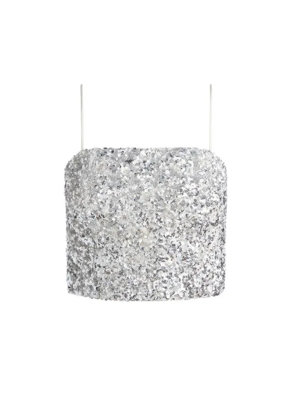 Tops Women Alice Olivia CERESI SEQUIN BANDEAU CROP TOP Champagnesilver