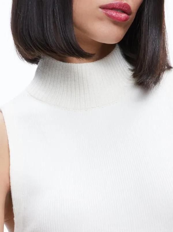 Tops Women Alice Olivia DARCEY TURTLENECK SWEATER TANK Ecru