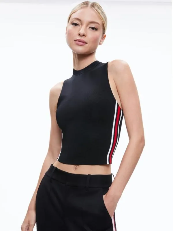 Tops Women Alice Olivia DARINA MOCK NECK TANK Blackperfect Ruby