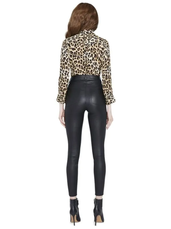 Tops Women Alice Olivia ELOISE BUTTON DOWN LEOPARD BLOUSE Spotted Leopard Multi