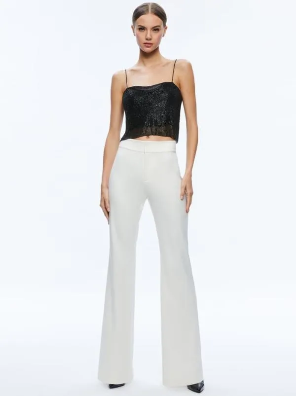 Tops Women Alice Olivia GRAZI EMBELLISHED SPAGHETTI STRAP TOP Black