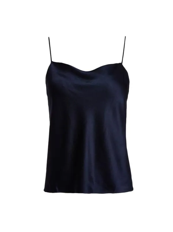 Tops Women Alice Olivia HARMON DRAPEY SLIP TANK Navy