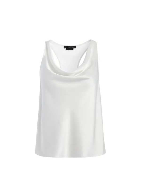 Tops Women Alice Olivia HARMON RACERBACK SLIP TANK Off White