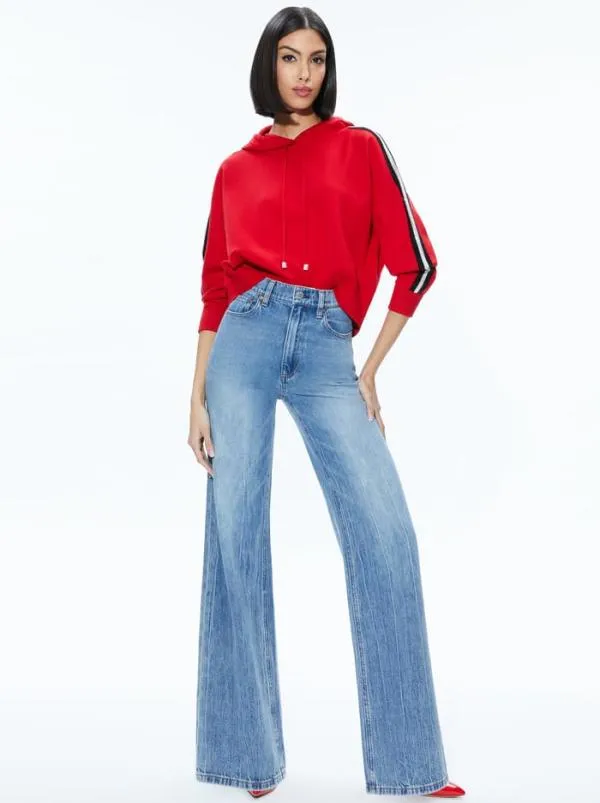 Tops Women Alice Olivia KATERINE OVERSIZED HOODIE Perfect Ruby