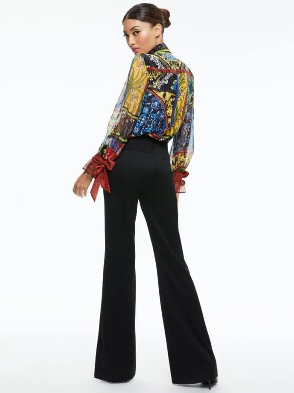Tops Women Alice Olivia LLOYD TIE NECK BLOUSE After Sunset