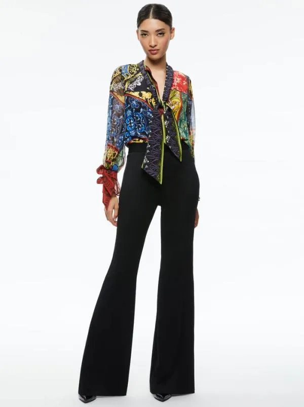 Tops Women Alice Olivia LLOYD TIE NECK BLOUSE After Sunset